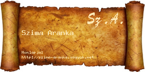 Szima Aranka névjegykártya