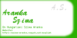 aranka szima business card